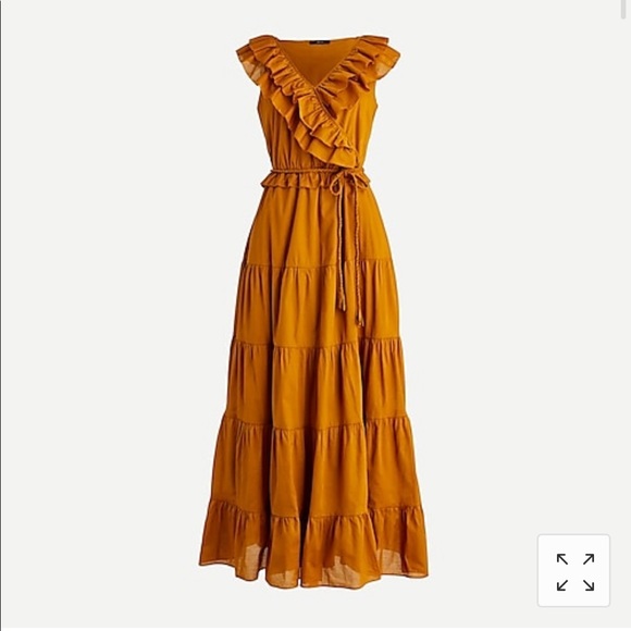 J. Crew Dresses & Skirts - New J Crew Ruffle-front maxi dress braided belt